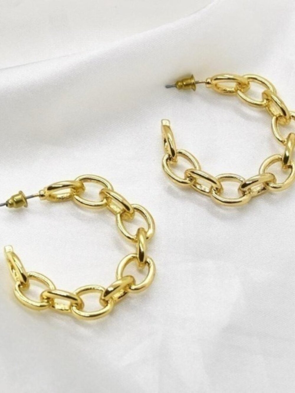 Gold Chain Hoop Earrings